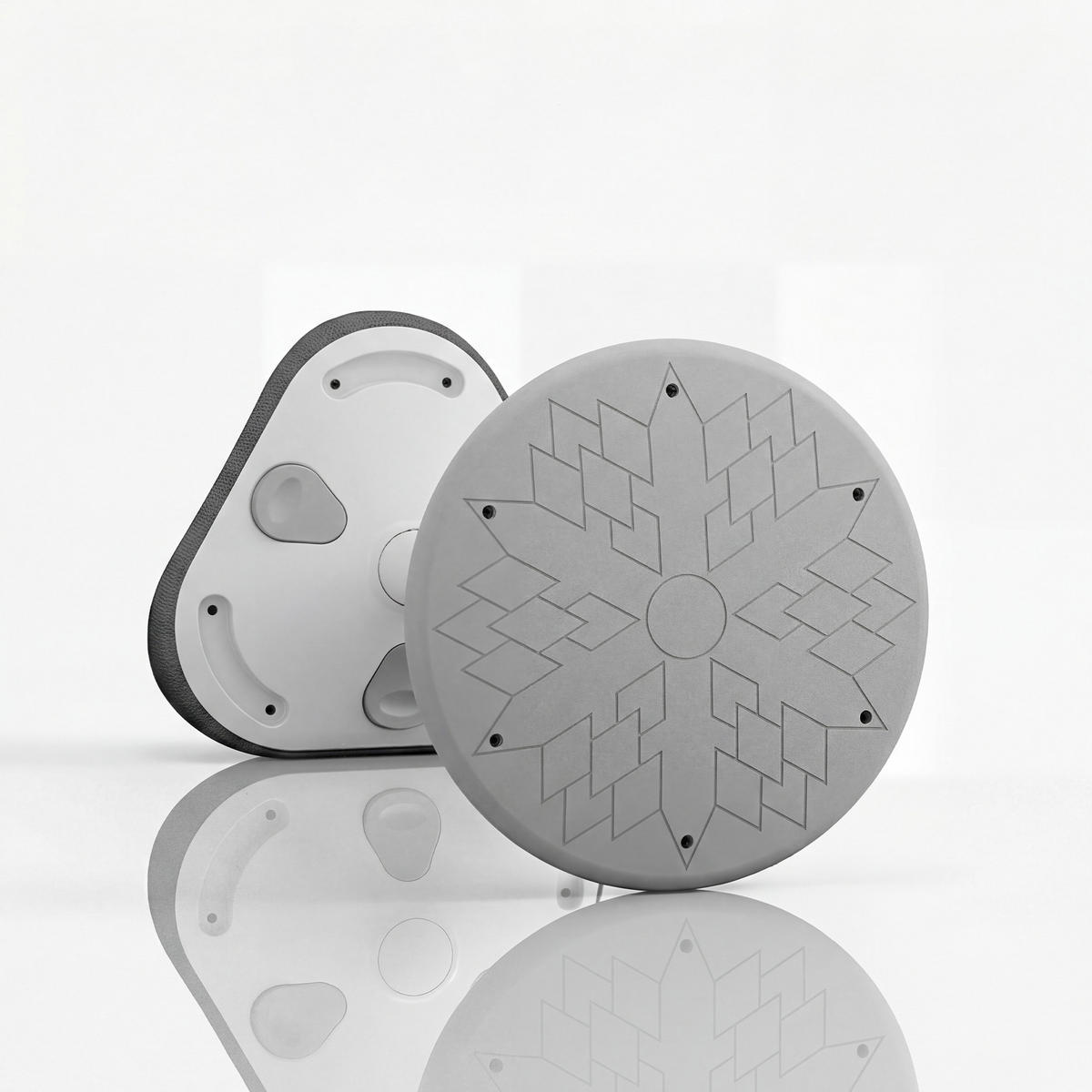 BALANCEHOCKER - Weiß/Dunkelblau, Metall (36/58/36cm)