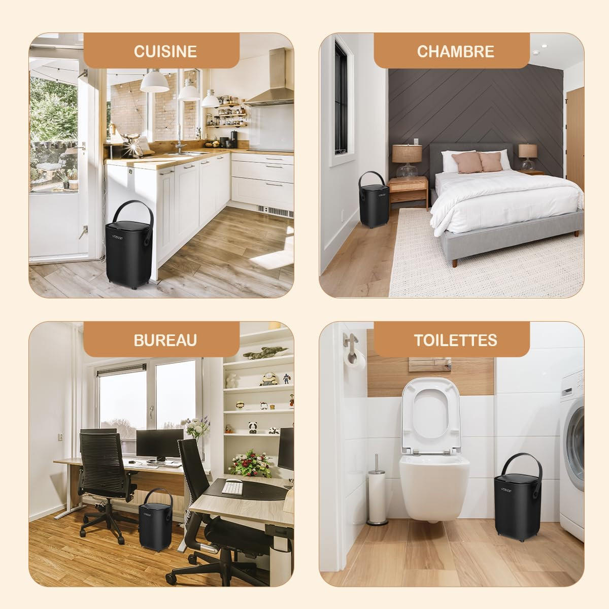 WINDELEIMER Geruchsdicht ohne Kassette Schwarz - Schwarz, Kunststoff (24/41/20cm) - Twinky