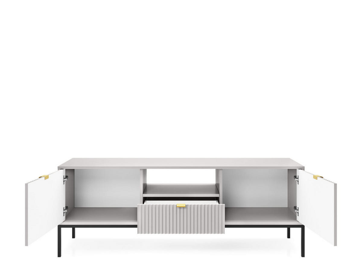 TV-SCHRANK Font 154x56x39 cm - Lowboard mit Stauraum - Tv Ständer aus Laminierter Spanplatte - Grau - Grau, Holzwerkstoff (160/50/40cm) - Chilly