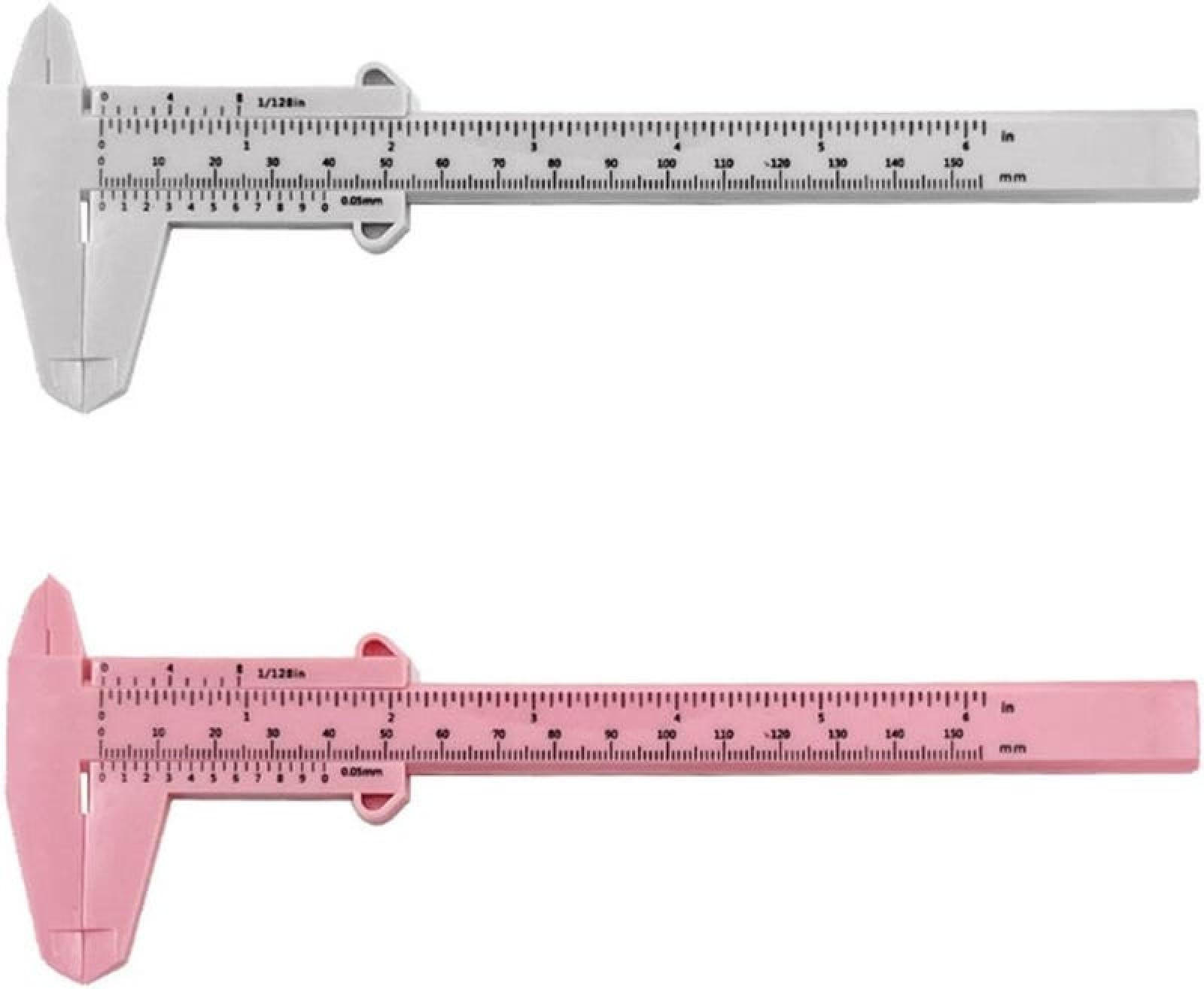 MESSSCHIEBER - zweiteiliges Set (weiß, rosa) - Multicolor, Kunststoff (21/7.5/1cm) - DCA