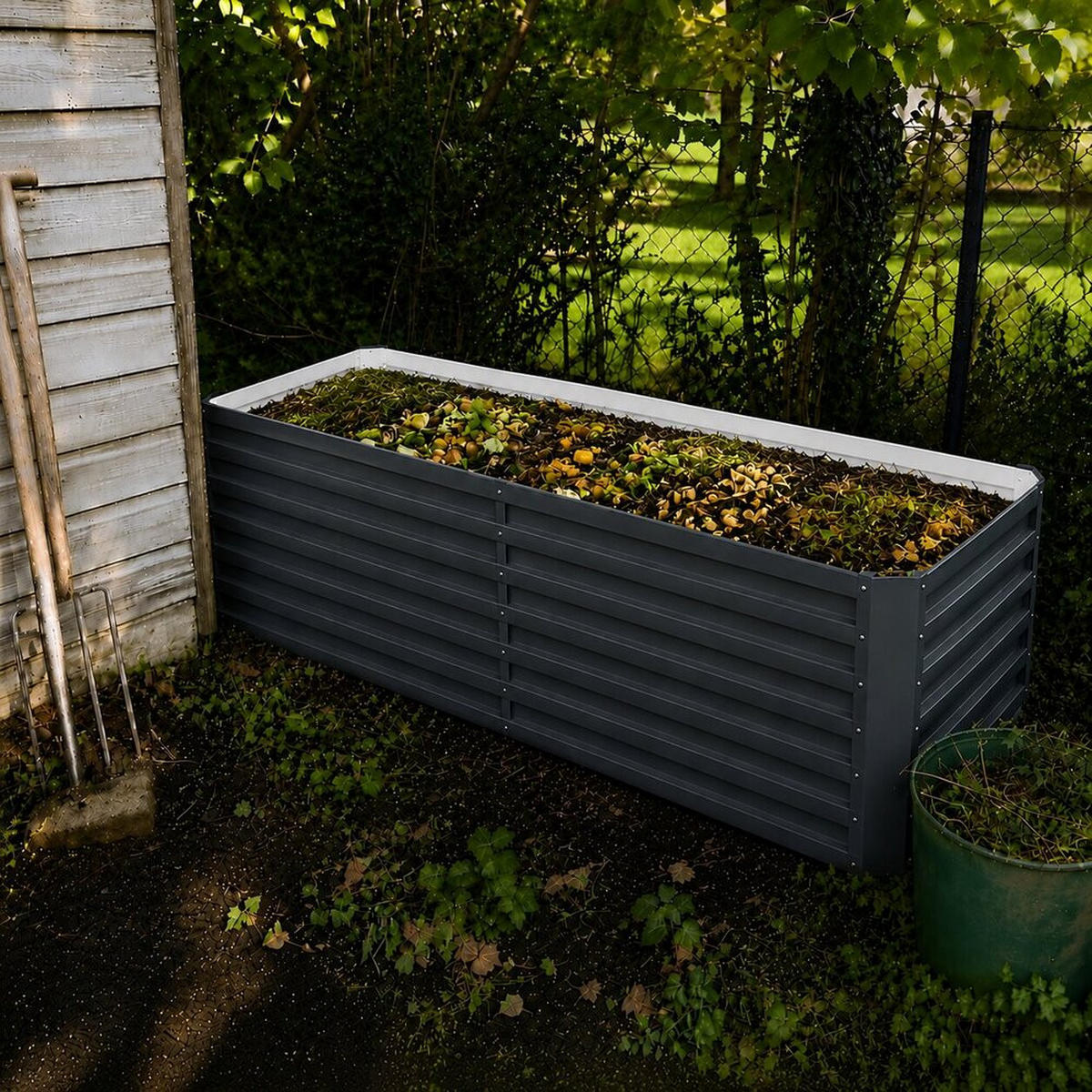 KOMPOSTER Garten, Anthrazit, 270 x 90 cm - Anthrazit, Metall (270/60/90cm) - Vicco