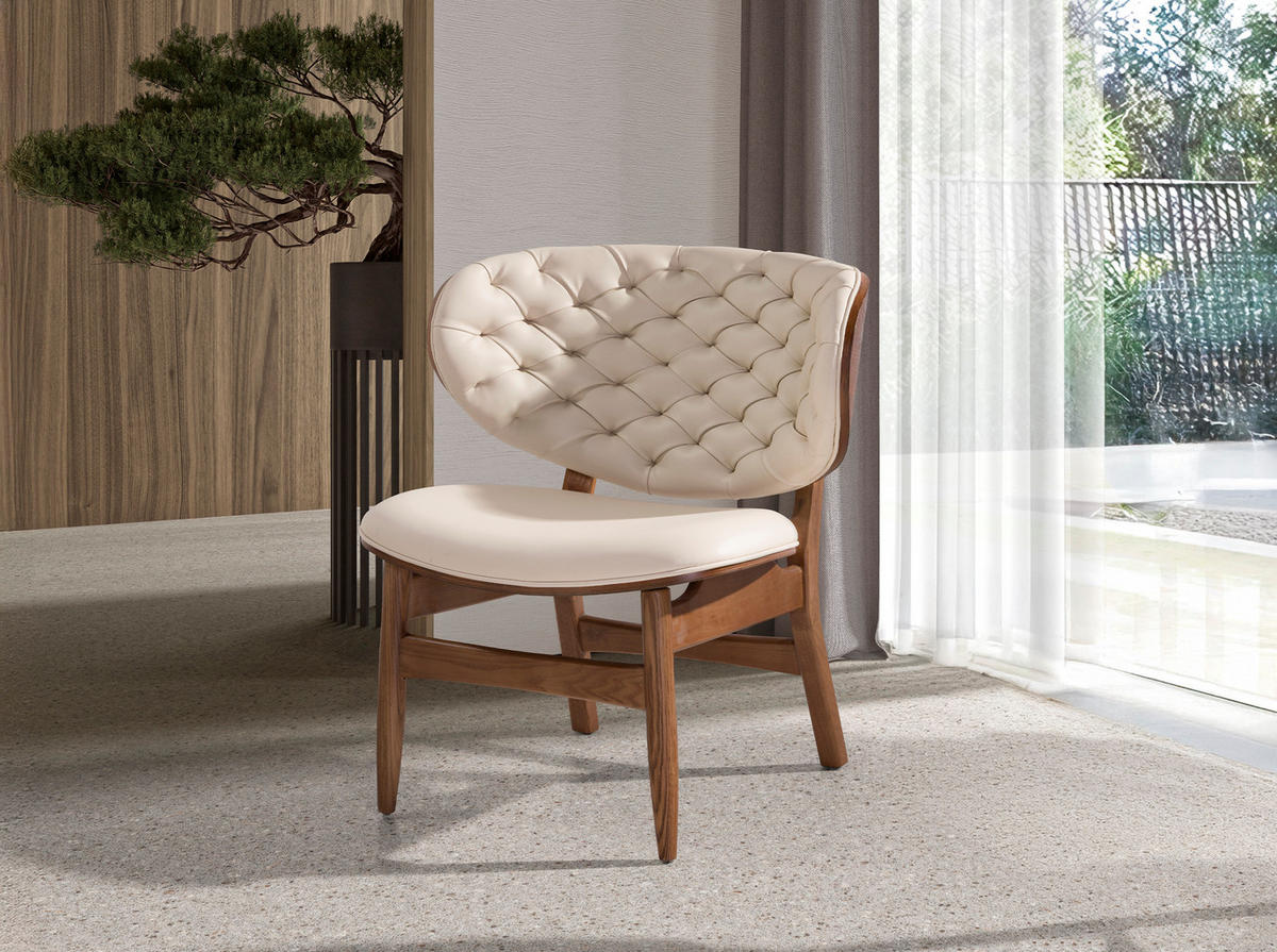 SESSEL Sand Walnuss 78/69/80 - Sandfarben, Textil (78/80/69cm) - ANGEL CERDA