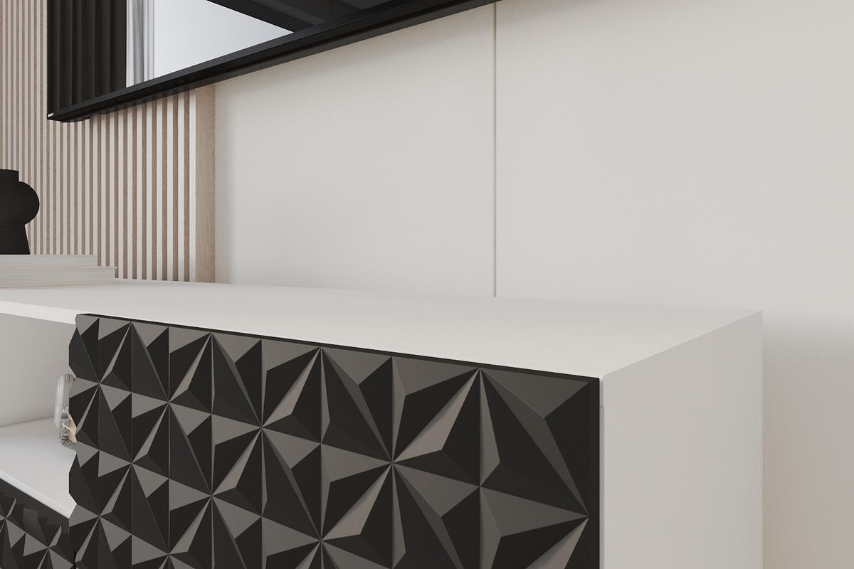 LOWBOARD VIRA-S 140x40x41 cm - Weiß / Schwarz - Schwarz, Holzwerkstoff (140/50/41cm) - ALTDECOR