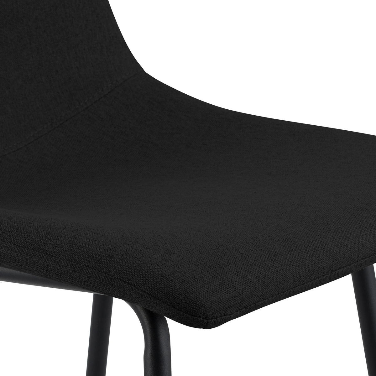 BARHOCKER Gekel Stoff Schwarz - Schwarz, Textil (44/98/49cm) - DELUKE