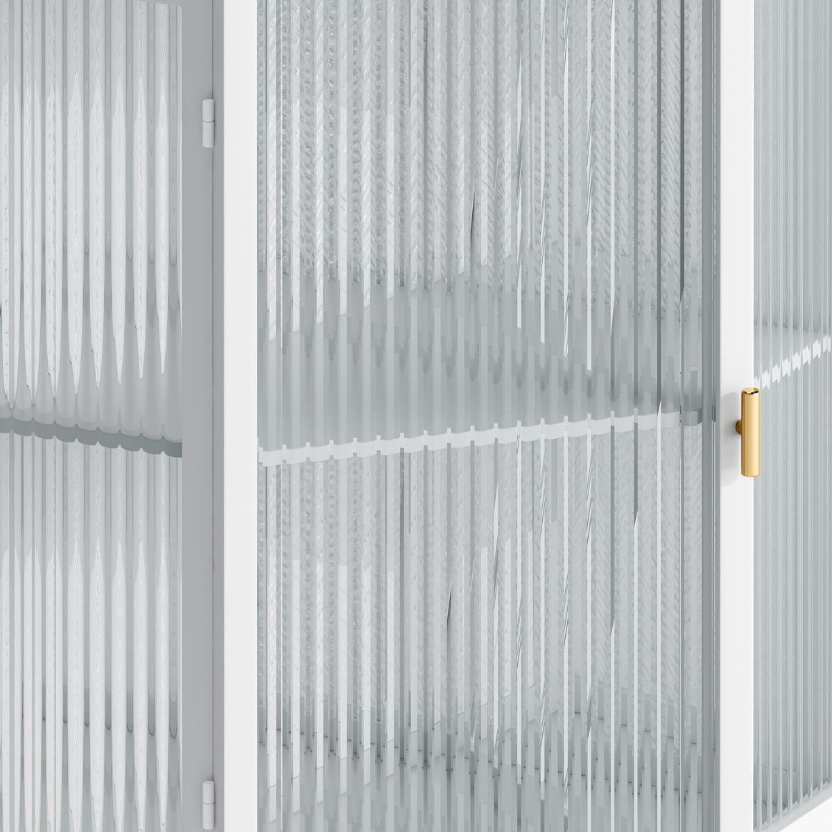 BAD-ECKSCHRANK Weiß, Glastür & 2 Ablagen, 56 x 42,5 x 80 cm - Weiß, Metall (56/80/42.5cm) - Urban Meuble