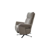 RELAXSESSEL NAMA Taupe Webstoff Relaxfunktion - Taupe/Schwarz, Textil/Metall (78/111/86cm) - KAWOLA