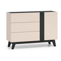 KOMMODE Freshion Kaschmir / Schwarz 120 / 40 / 85cm - Kaschmir/Creme, Holz/Holzwerkstoff (120/85/40cm) - Feldmann-Wohnen