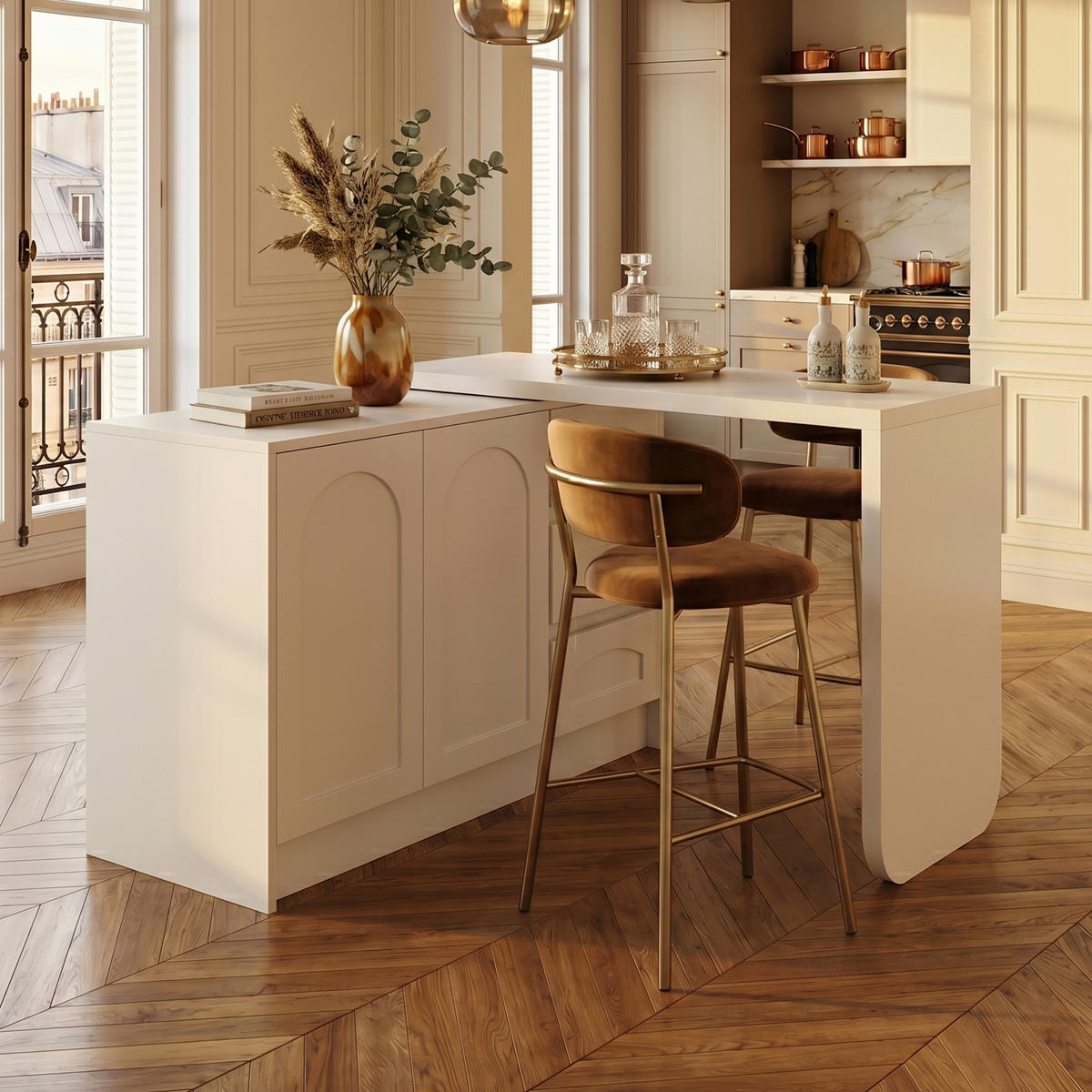 SCHREIBTISCH aus MDF in Weiß, 360° drehbar und platzsparend - Weiß, Holzwerkstoff (40/110/75cm) - Urban Meuble