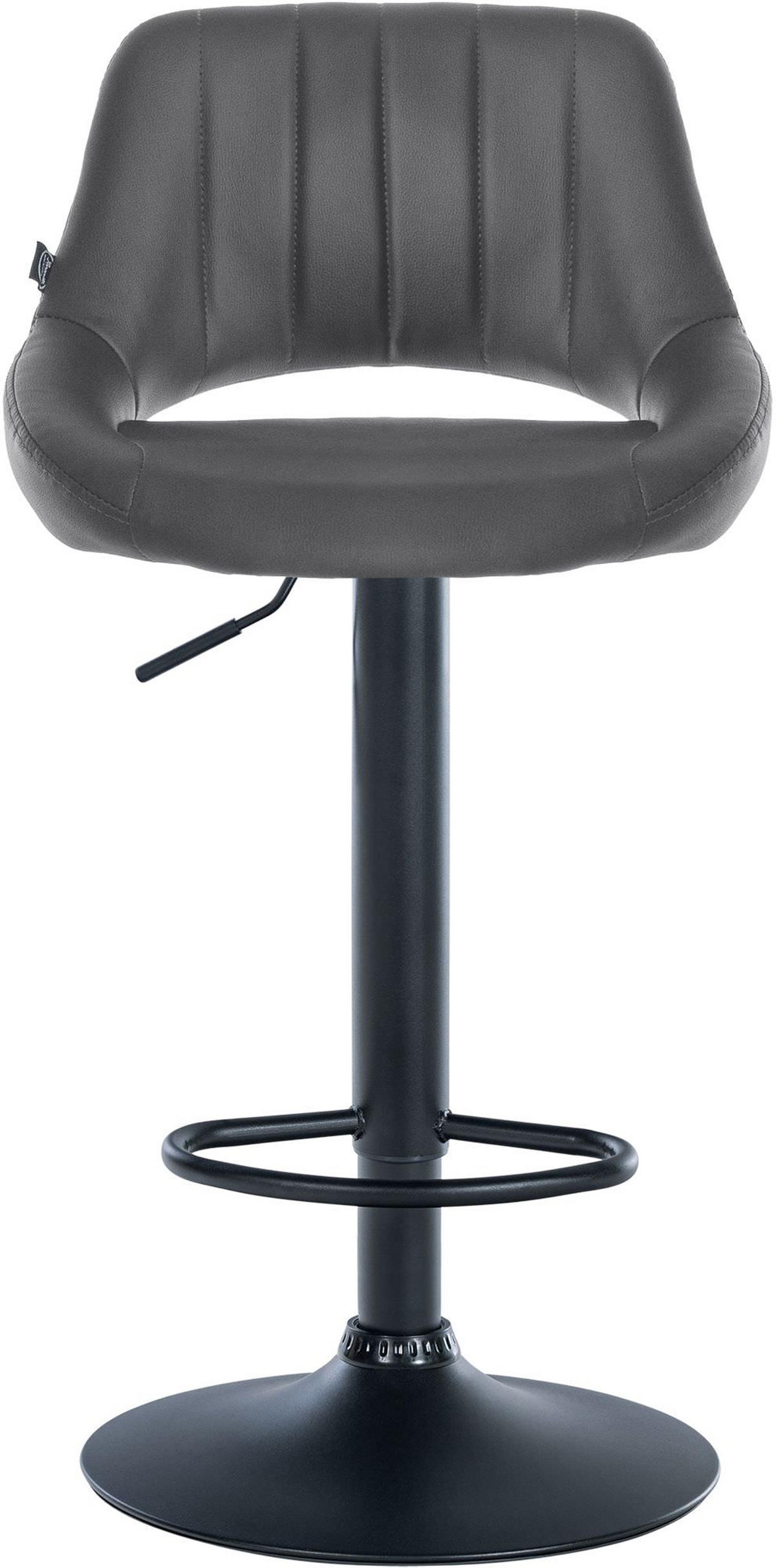 BARHOCKER 2er Set Milos Kunstleder B grau - Schwarz/Grau, Kunststoff/Metall (47/106/48cm) - TPFLiving
