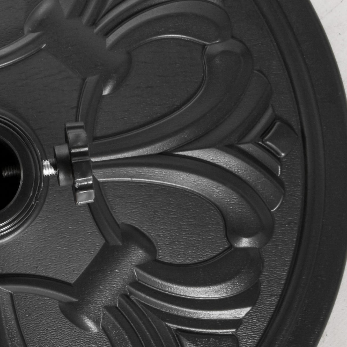 SONNENSCHIRMSTÄNDER 13 kg Ständer Schirm Ø35/Ø38/Ø48mm Kunststoff + Zement Antik Schwarz Ø48 x 34 cm - Schwarz, Kunststoff (48/48cm) - Outsunny