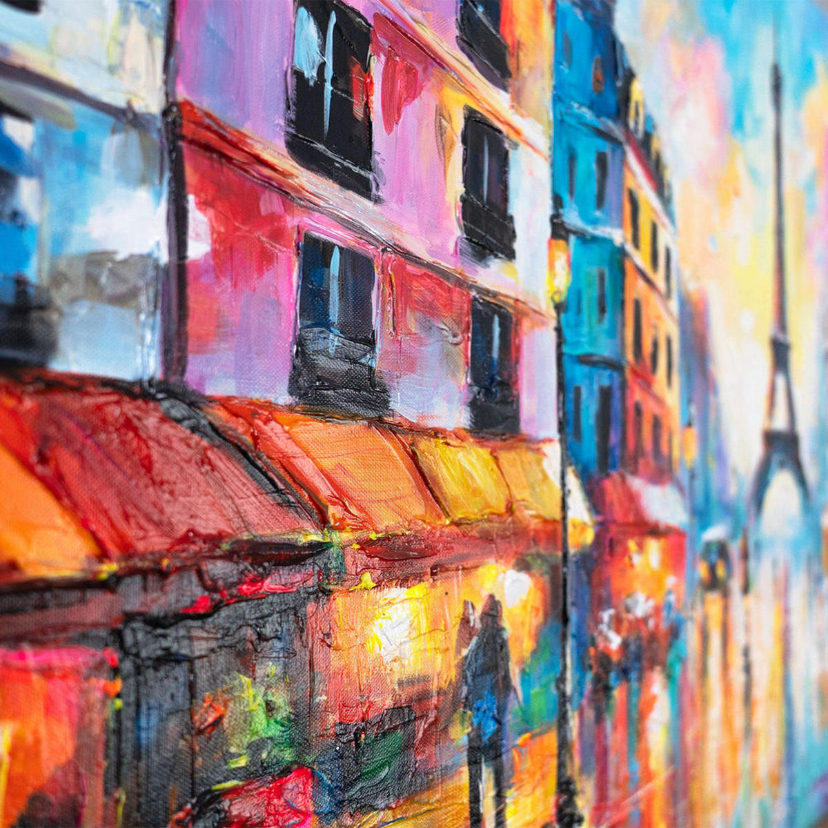 GEMÄLDE Pariser Lichter auf Keilrahmen 115x50 cm - Multicolor, Holz (115/50cm) - YS-art gallery