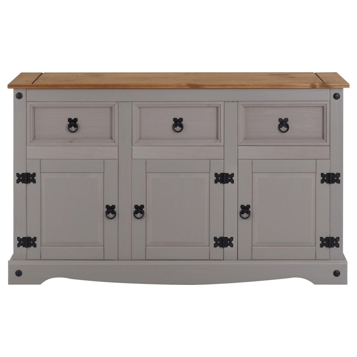SIDEBOARD RAMON - Naturfarben/Grau, Holz (125/76/40cm) - CARO-Möbel