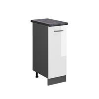 APOTHEKERSCHRANK R-Line Weiß Hochglanz 30 cm, AP Anthrazit - Weiß Hochglanz/Anthrazit, Holzwerkstoff (30/81.6/60cm) - Vicco
