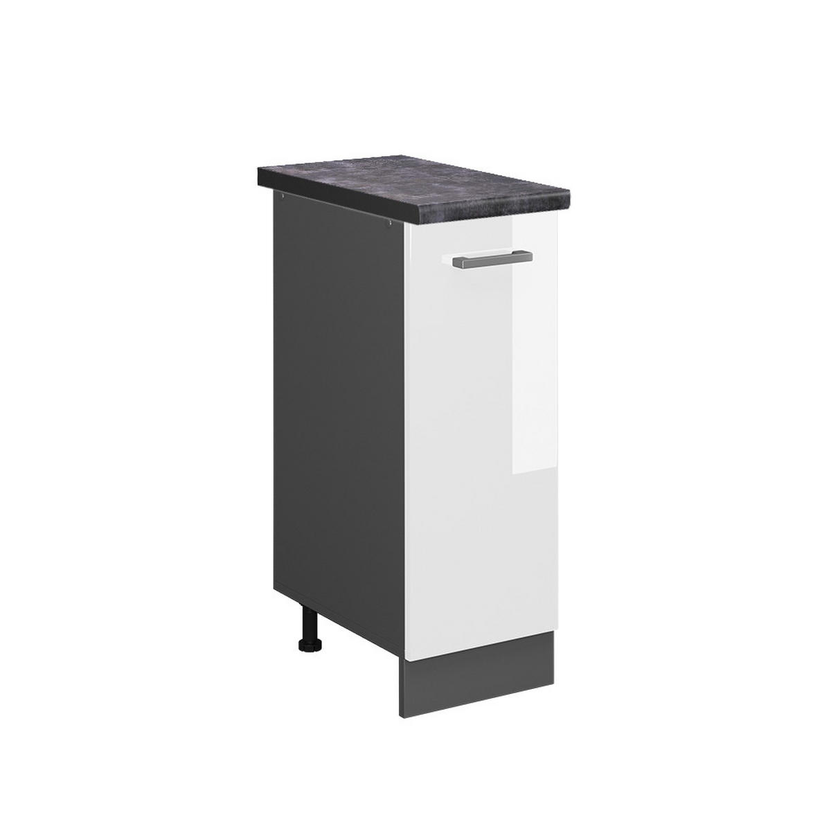 APOTHEKERSCHRANK R-Line Weiß Hochglanz 30 cm, AP Anthrazit - Weiß Hochglanz/Anthrazit, Holzwerkstoff (30/81.6/60cm) - Vicco