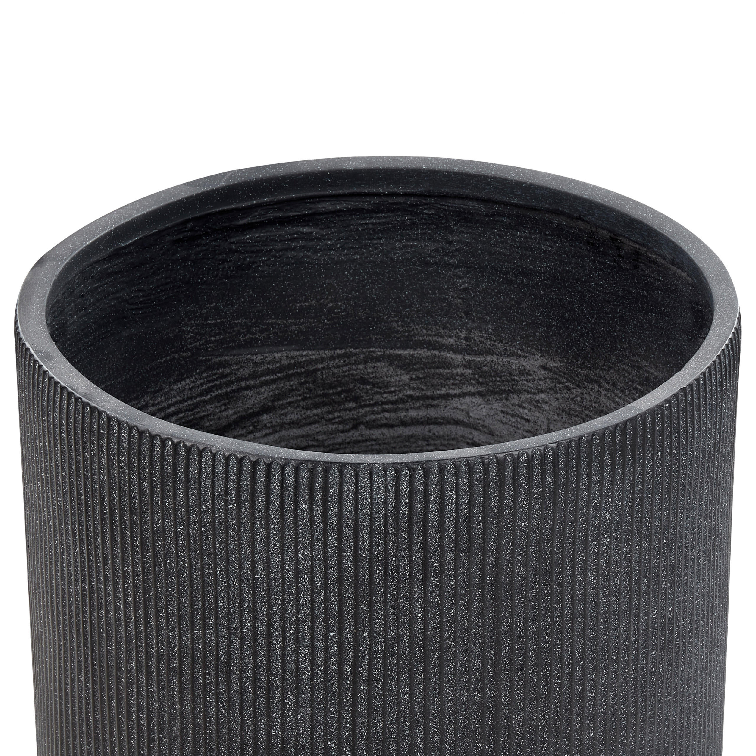 BLUMENTOPF graphitgrau rund 55/55/55 cm Oreoi - Grau, Naturmaterialen (55cm) - Beliani