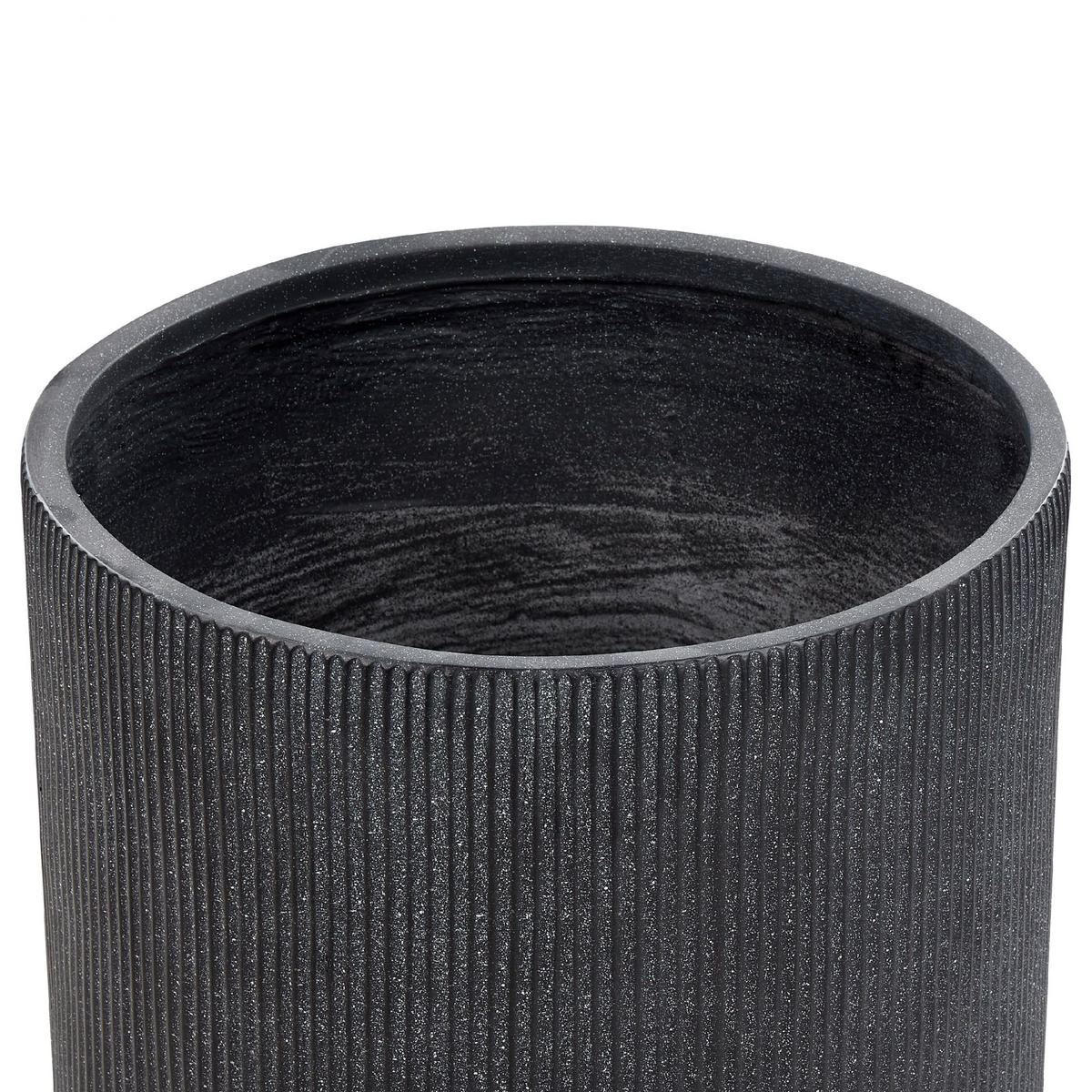 BLUMENTOPF graphitgrau rund 55/55/55 cm Oreoi - Grau, Naturmaterialen (55cm) - Beliani