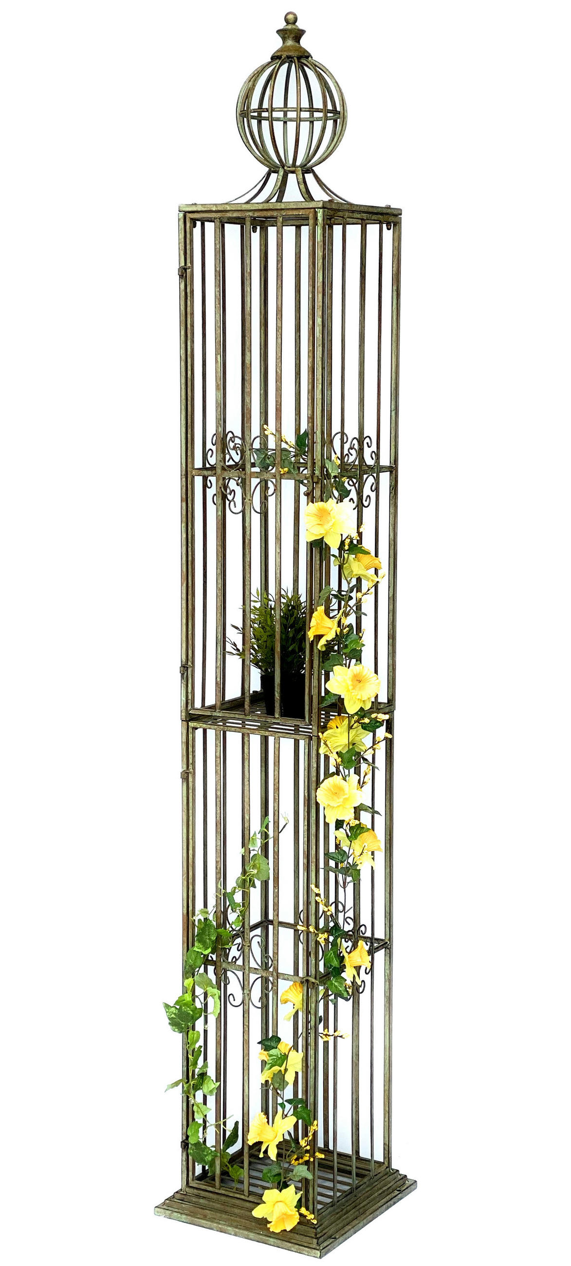 ROSENSÄULE Rosenturm Rankhilfe Metall 230 cm - Grün, Metall (38/230/38cm) - DanDiBo