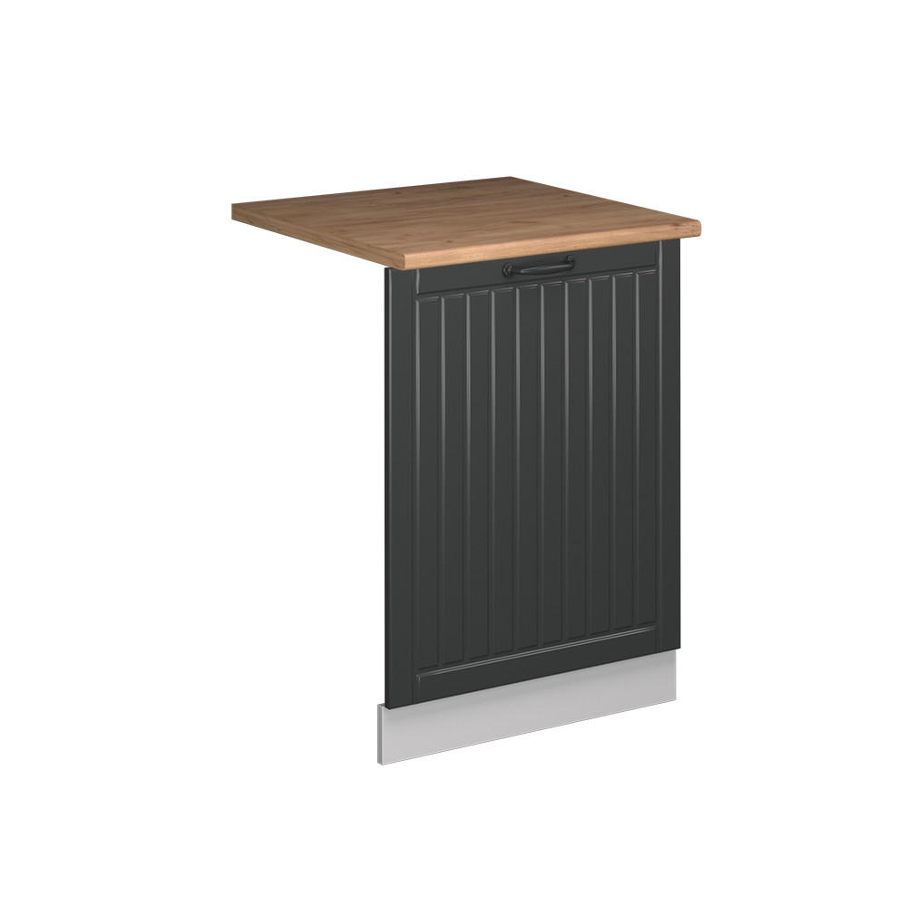 DISKMASKINENS FRONTPANEL Fame-Line Antracit hus på landet 60 cm , AP Oak Mörkgrå, Vit 81.8/60/60 cm