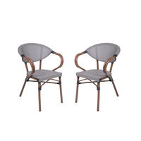 GARTENSTUHL 2er Set Sion Braun Stapelstuhl - Braun, Kunststoff (58/82/55cm) - DELUKE