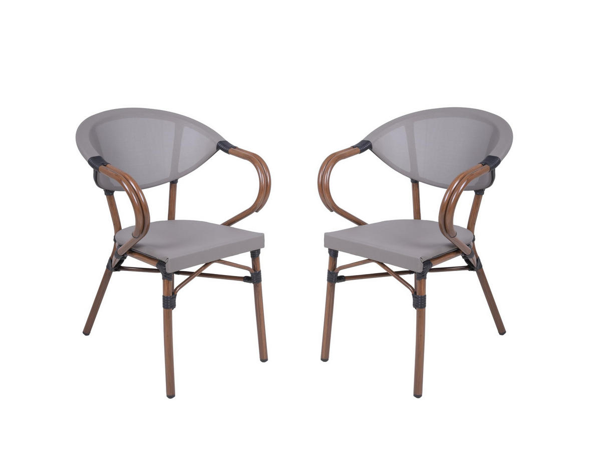 GARTENSTUHL 2er Set Sion Braun Stapelstuhl - Braun, Kunststoff (58/82/55cm) - DELUKE