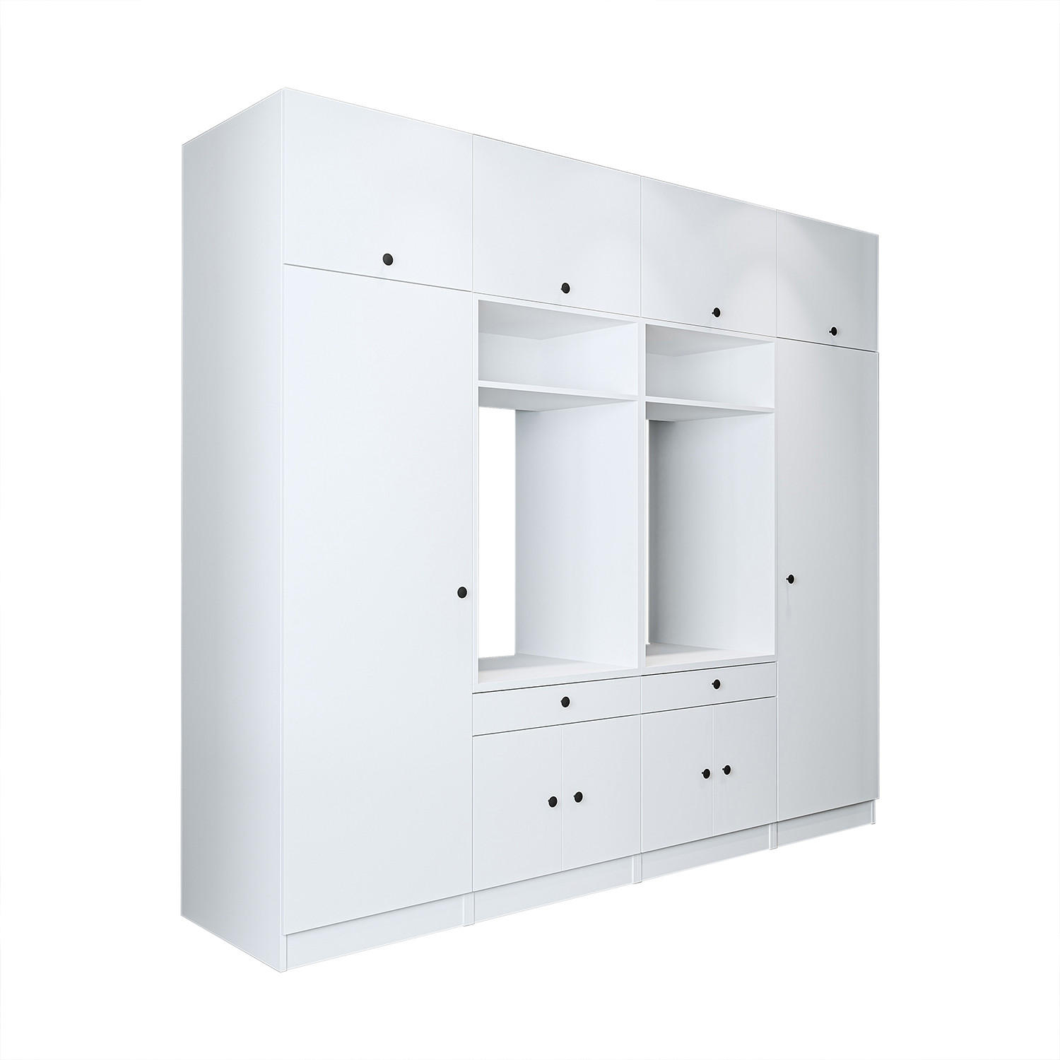 WASCHMASCHINENSCHRANK Serie 1 254cm Breit, 230cm Hoch - Weiß, Holzwerkstoff (254/230/67cm)