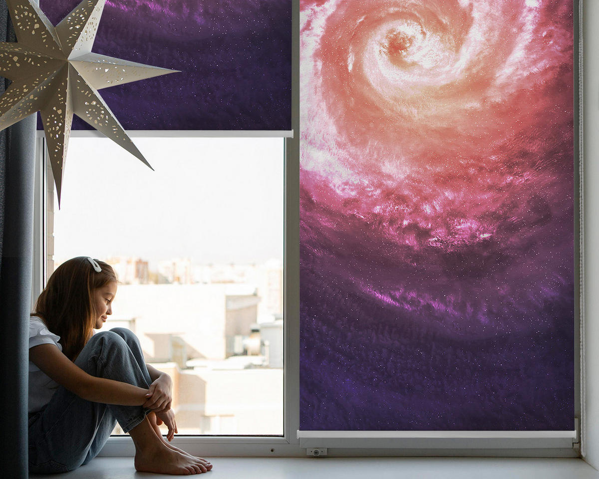 VNÚTORNÁ roleta - okenná roleta - roleta - 90x180 cm - Galaxia - pink, plast (90/180/0.5cm) - TULUP