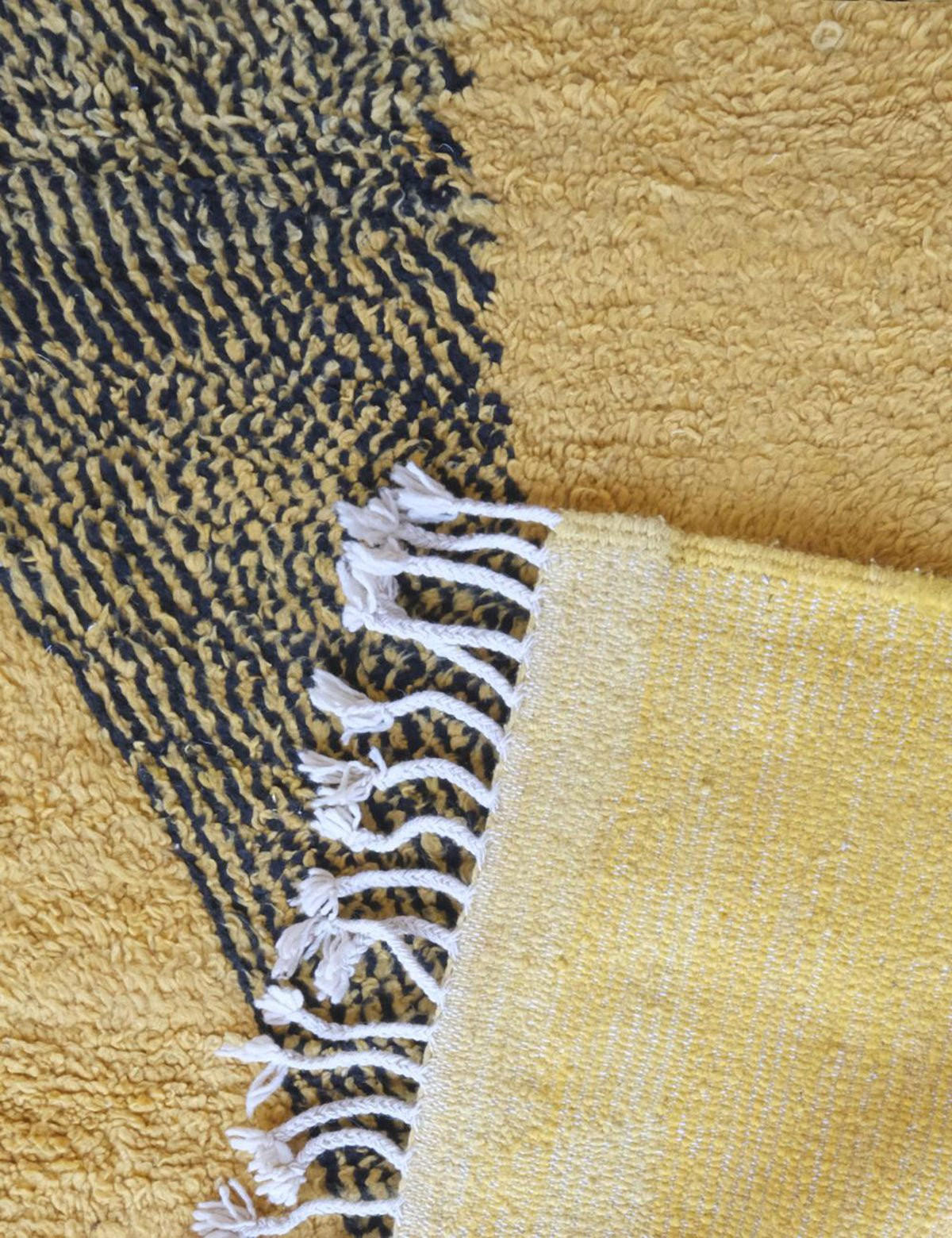 BERBERTEPPICH grafisch und modern aus Wolle 200x 300 cm - Gelb, Naturmaterialien (200/300cm) - AFK Living