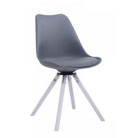 STUHL Lederlook grau - Weiß/Grau, Holz/Textil (48/84/56cm) - CLP