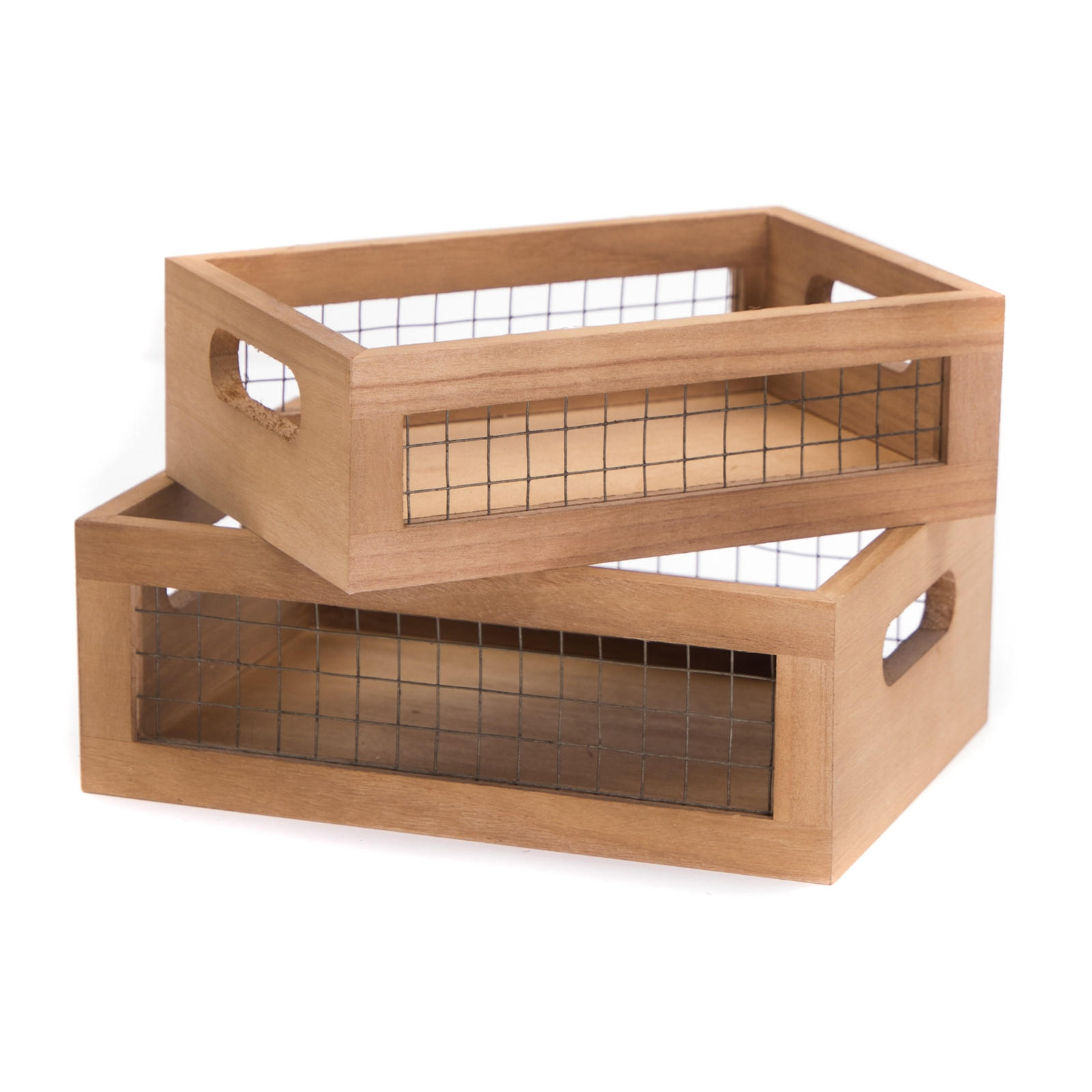 Design Delights Holzkisten-Set Natur 20x10x28 cm
