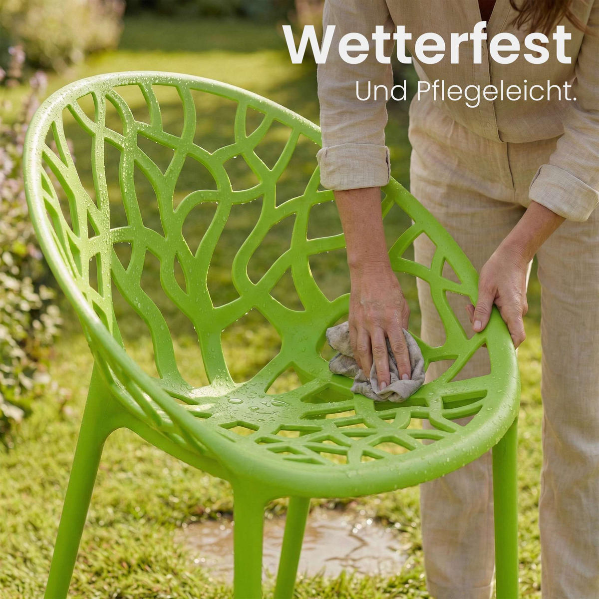 GARTENSTUHL Kunststoff Grün - Grün, Kunststoff (59/80/60cm) - CLP