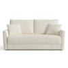 SCHLAFSOFA GERADE Gerippter Samt Creme 180cm - Creme, Textil (180/97/93.5cm) - Sia Home