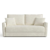 SCHLAFSOFA GERADE Gerippter Samt Creme 180cm - Creme, Textil (180/97/93.5cm) - Sia Home