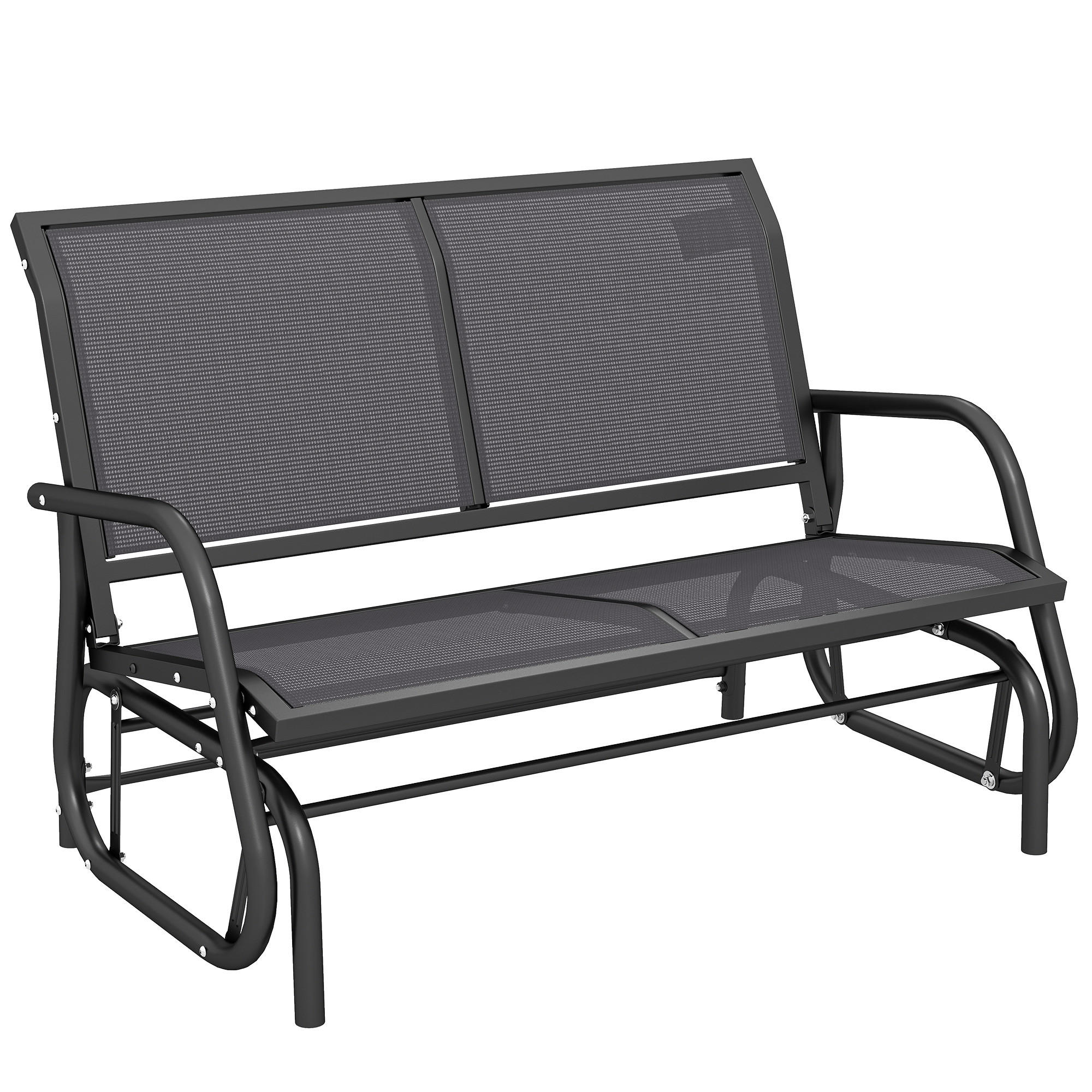 GARTENBANK DE-15233 2-Sitzer mit ergonomischen Armlehnen Grau - Grau, Metall (304.8/215.9/177.8cm) - ComfortXL