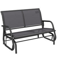 GARTENBANK DE-15233 2-Sitzer mit ergonomischen Armlehnen Grau - Grau, Metall (304.8/215.9/177.8cm) - ComfortXL