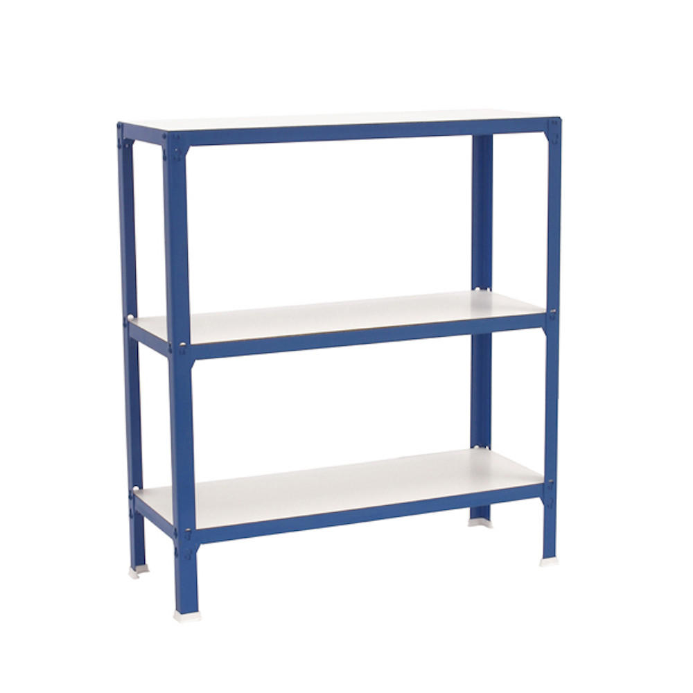 WOHNREGAL LIVING KOALA WOOD mit 3 Fachböden | HxBxT 90x100x30cm | Fachlast 150kg | Blau/Weiß - Blau, Metall (100/90/30cm) - PROREGAL