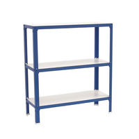 WOHNREGAL LIVING KOALA WOOD mit 3 Fachböden | HxBxT 90x100x30cm | Fachlast 150kg | Blau/Weiß - Blau, Metall (100/90/30cm) - PROREGAL