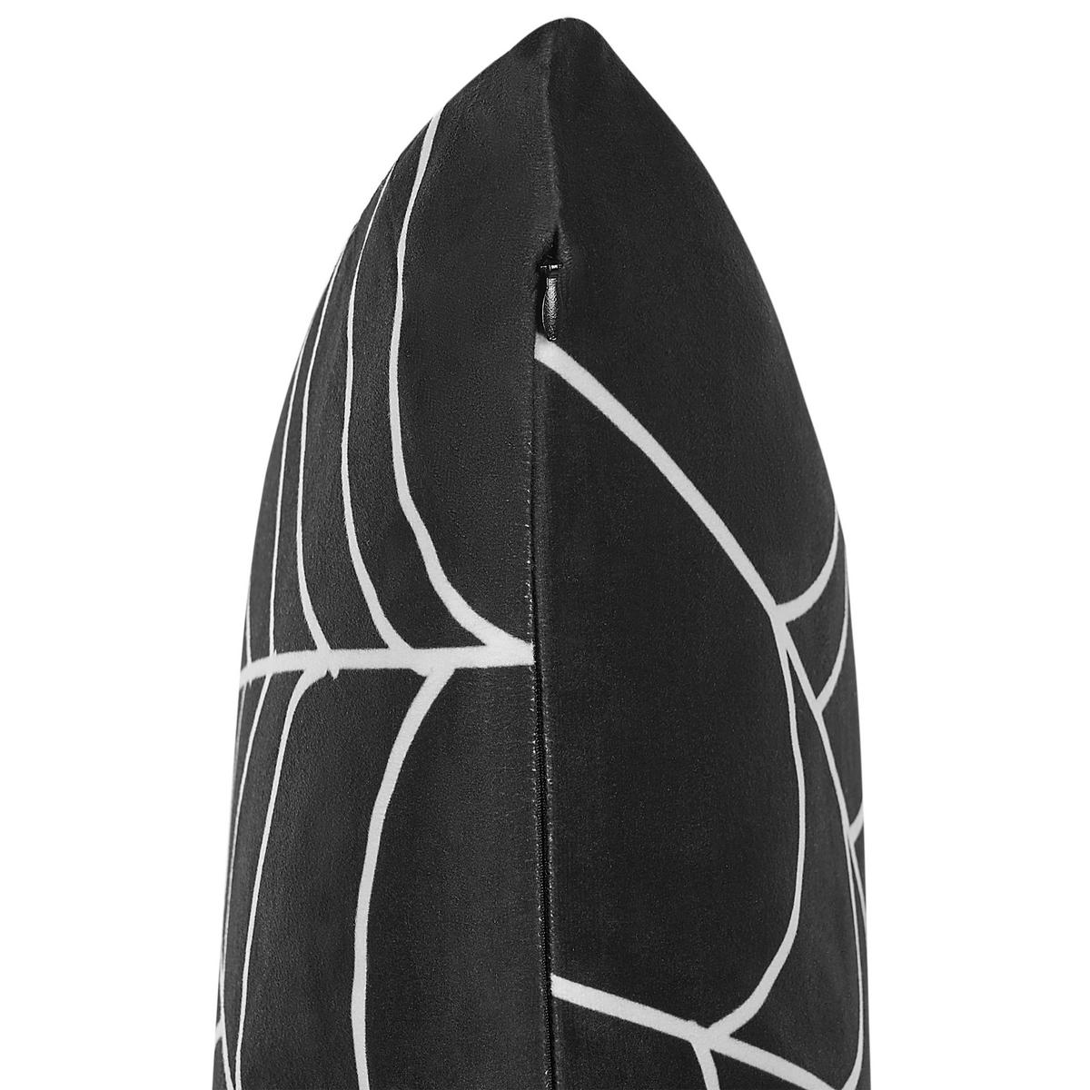 DEKOKISSEN 2er-Set Schwarz 45/45 cm Lycoris - Schwarz, Textil (45/45cm) - Beliani