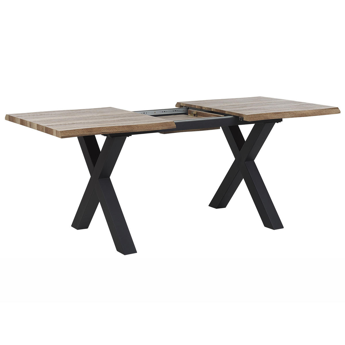 ESSTISCH 140-180/90/76 cm Hellbraun, Schwarz Rechteckig Bronson - Hellbraun, Holzwerkstoff (180/90/76cm) - Beliani