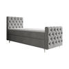 BOXBETT CHESTER PLUS P mit Matratze H3, Bonell und Topper 100x200 Monolith 84 - Hellgrau, Textil (100/200cm) - Bedante