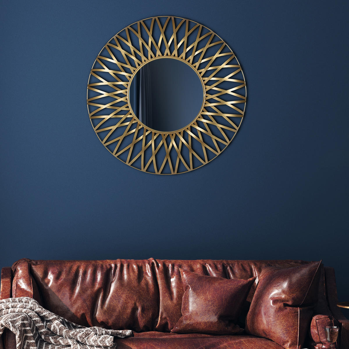 WANDSPIEGEL Gold Ø 70 cm - Goldfarben, Metall (70/4/70cm) - WOMO-DESIGN