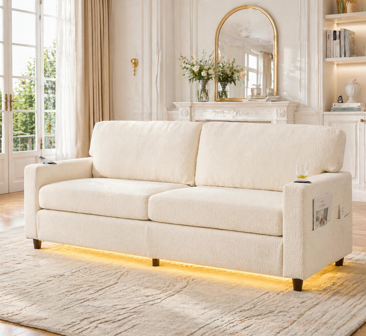 SOFA 2-Sitzer 203/77,5/86 cm Beige - Beige, Textil (77.5/86/203cm)
