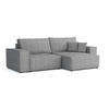 ECKSOFA MATT 255/153 cm rechts in Cord Hellgrau - Hellgrau/Schwarz, Holz/Holzwerkstoff (255/153cm) - Deine Möbel 24