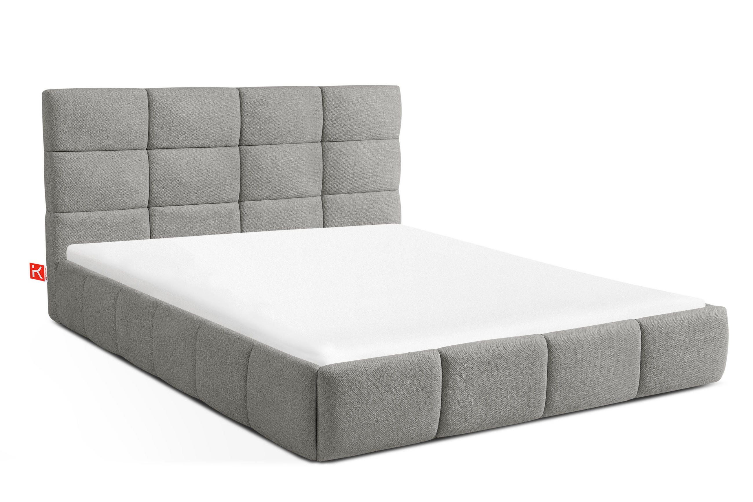 POLSTERBETT ALTOS Bouclé, grau - Grau, Holz/Holzwerkstoff (140/200cm) - KONSIMO®