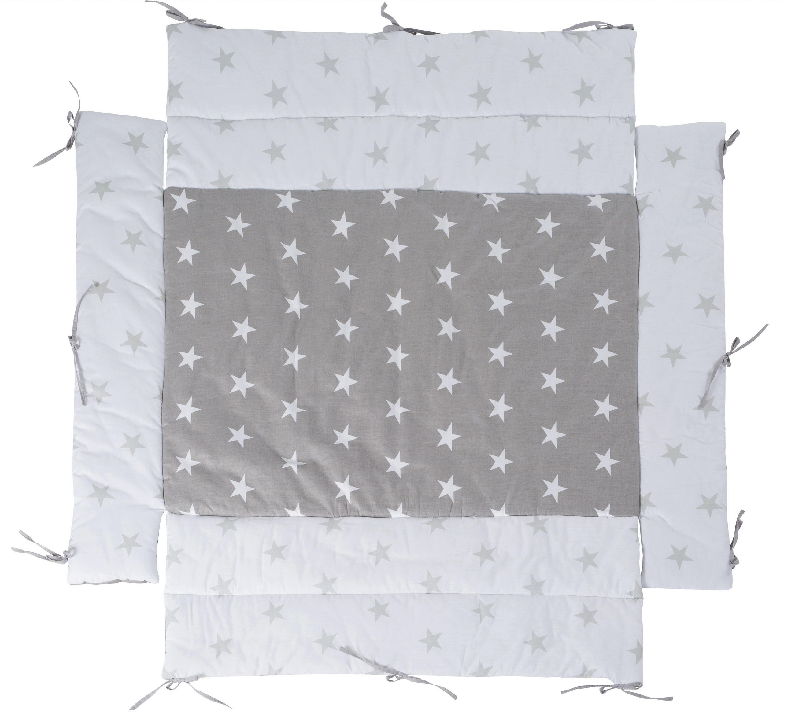 LAUFGITTEREINLAGE , Little Stars - Hellgrau, Textil (96/18/96cm) - Roba