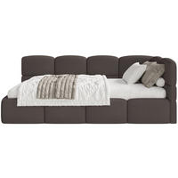 JUGENDBETT Cloudy Braun 120 cm, Chenille - Schwarz/Braun, Kunststoff/Textil (120/200cm) - Selsey