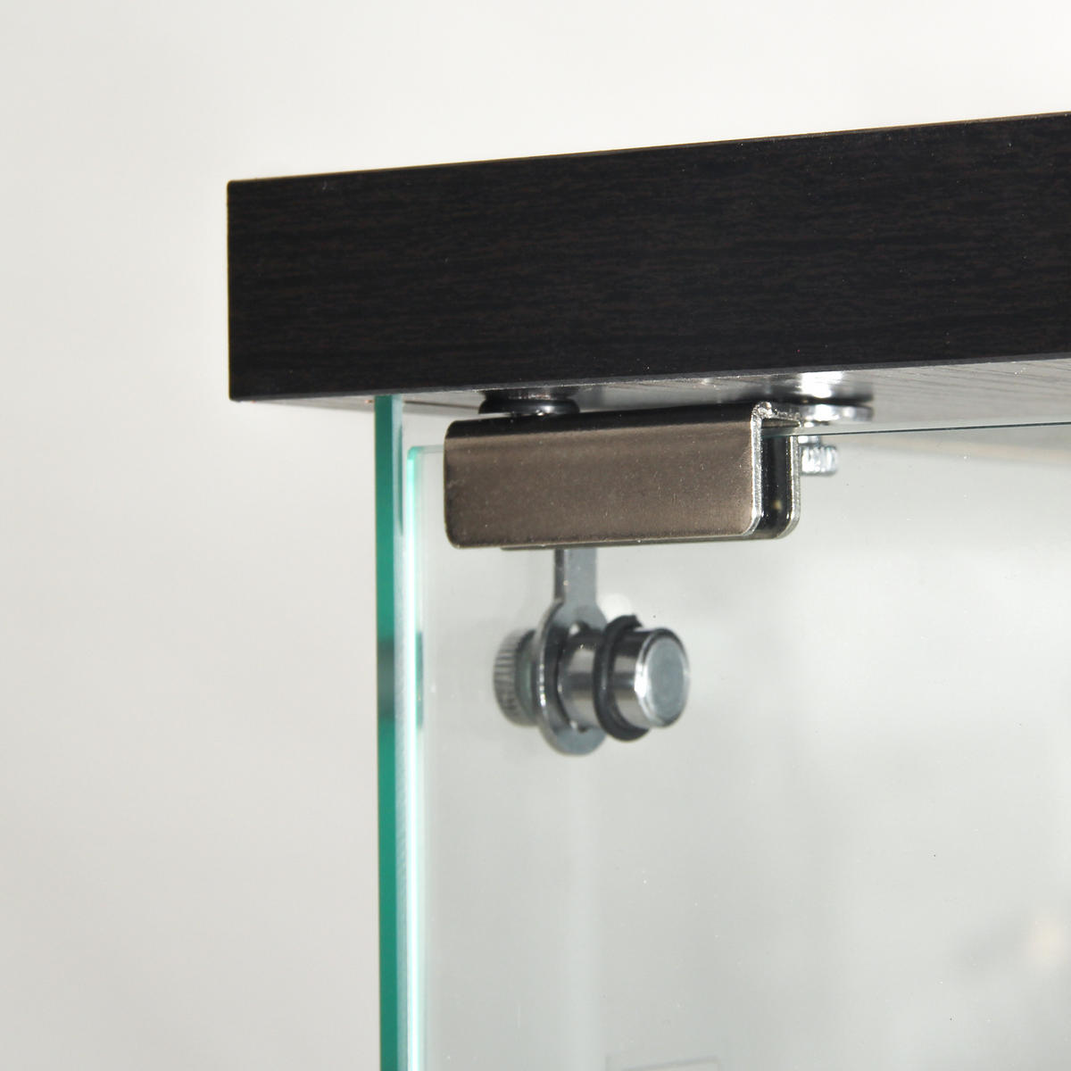 VITRINE,TRANSPARENT, 4-stufig, mit LED-Beleuchtung, schwarzer Rahmen, abschließbare Tür - Schwarz, Glas (42.5/164/36.5cm) - Joyfair
