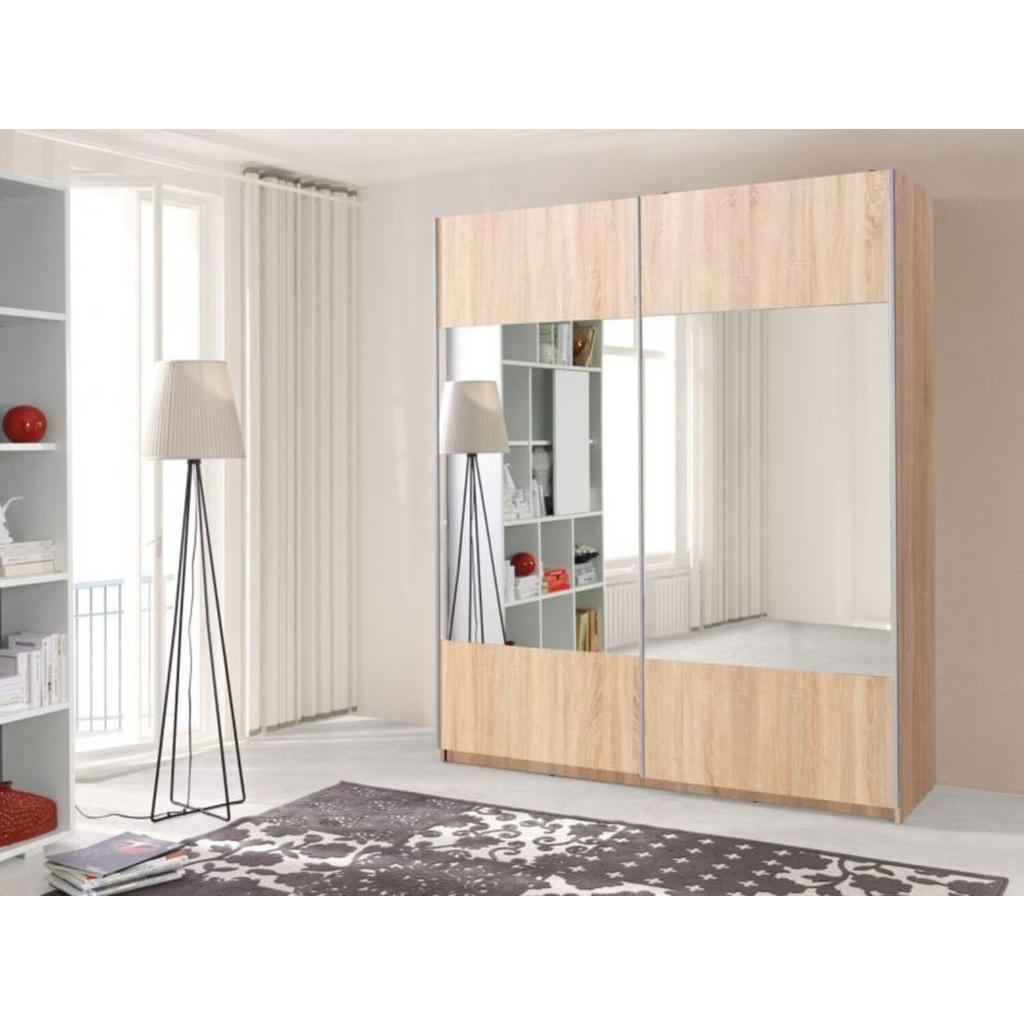 Thumbnail - Möblo Schiebetürenschrank, Sonoma Eiche, Holzwerkstoff, Rechteckig, 255x211x63 cm, Schlafzimmer, Kleiderschränke, Schweb...