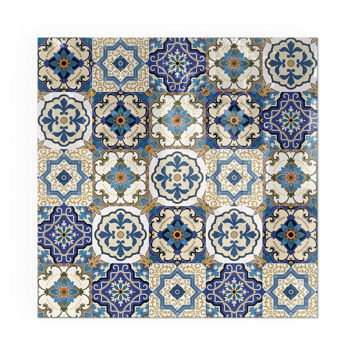 GLASPLATTE für Kamin 60x60 cm - Blau, Glas (60/60/0.4cm) - TULUP