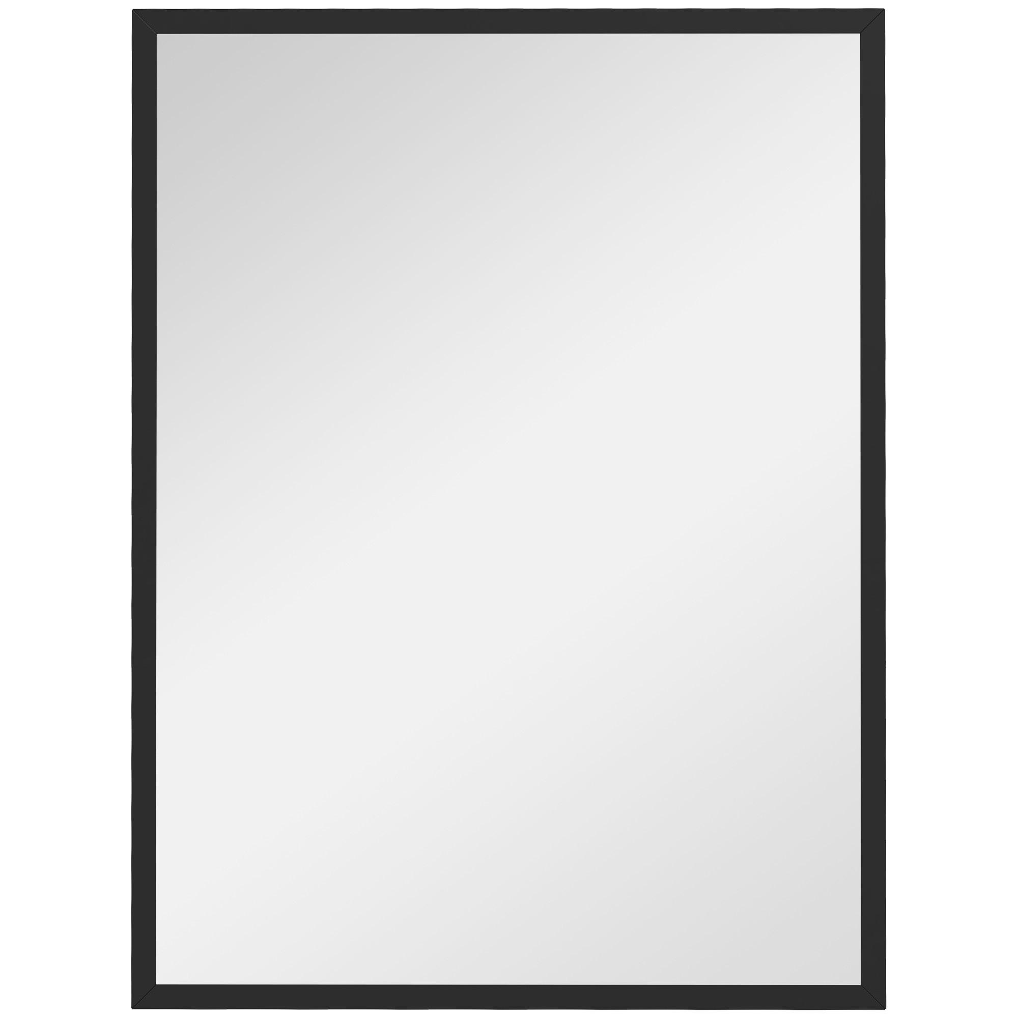 WANDSPIEGEL DE-14351 rechteckig mit schwarzem Rahmen Schwarz - Schwarz, Glas (60/80/2cm) - ComfortXL