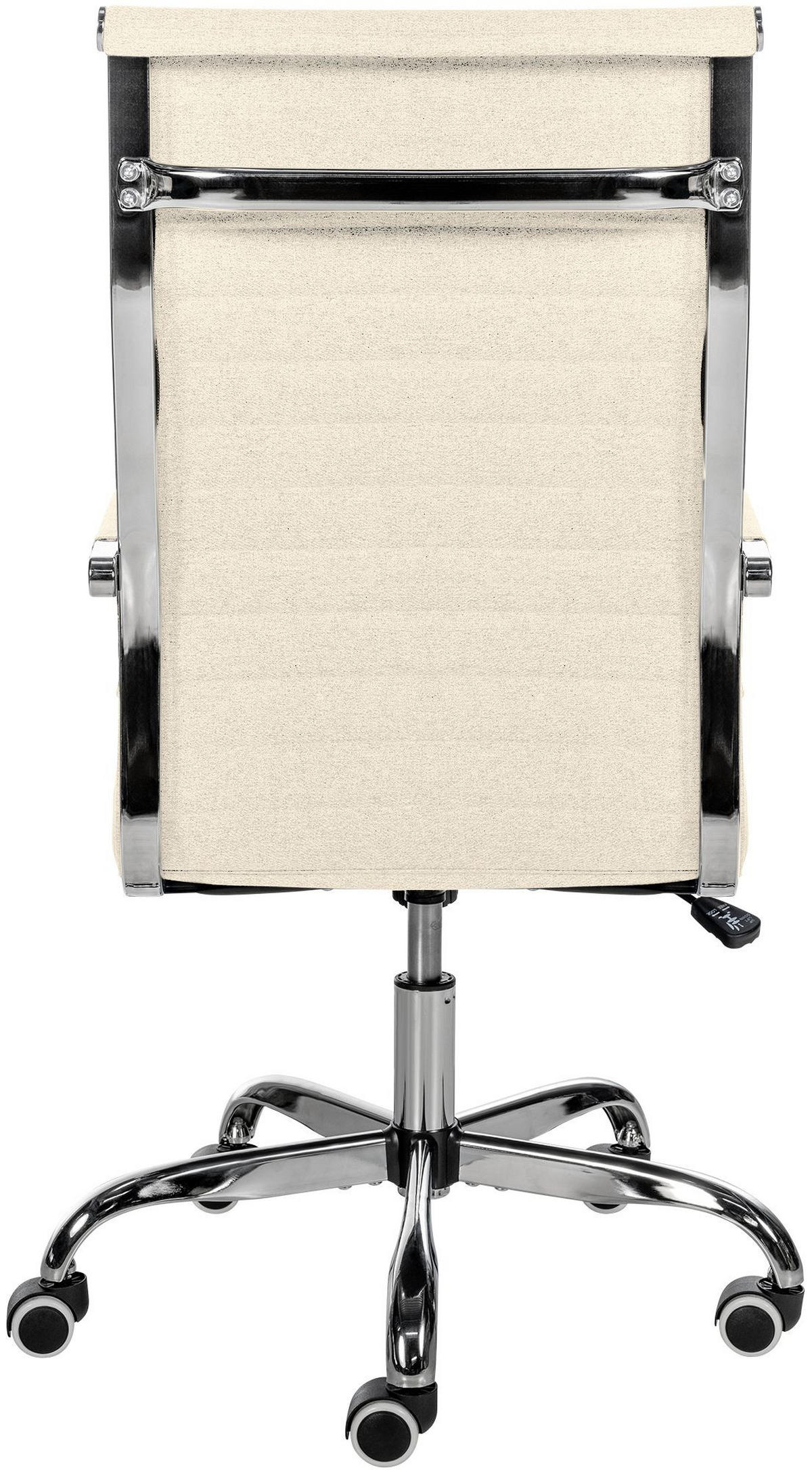 DREHSTUHL Stoff creme - Chromfarben/Creme, Textil/Metall (51/98/63cm) - CLP